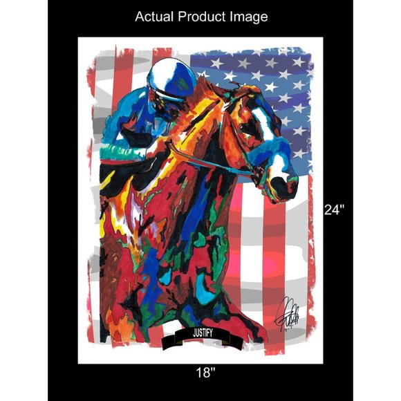 Justify Triple Crown Preakness Stakes Horse Racing Poster Print Wall Art 18x24 - Picture 2 of 5